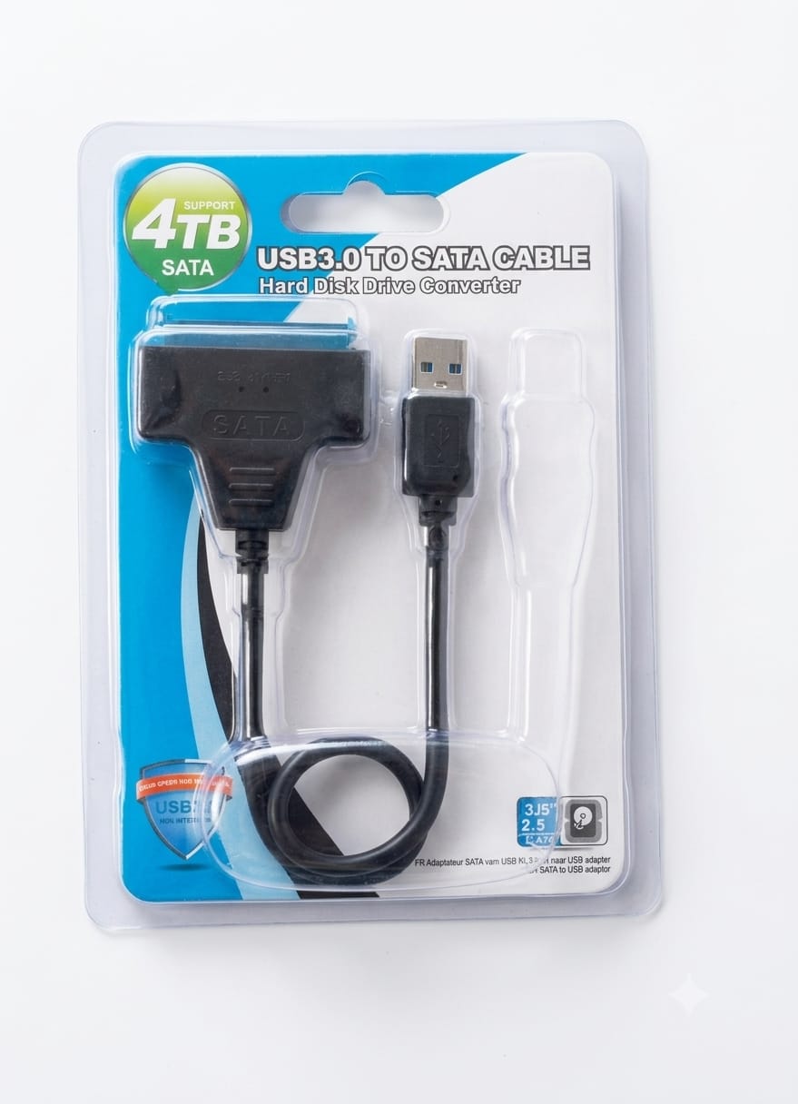 وصلة تحويل USB 3.0 إلى SATA لهارد ديسك (USB 3.0 to SATA Cable)