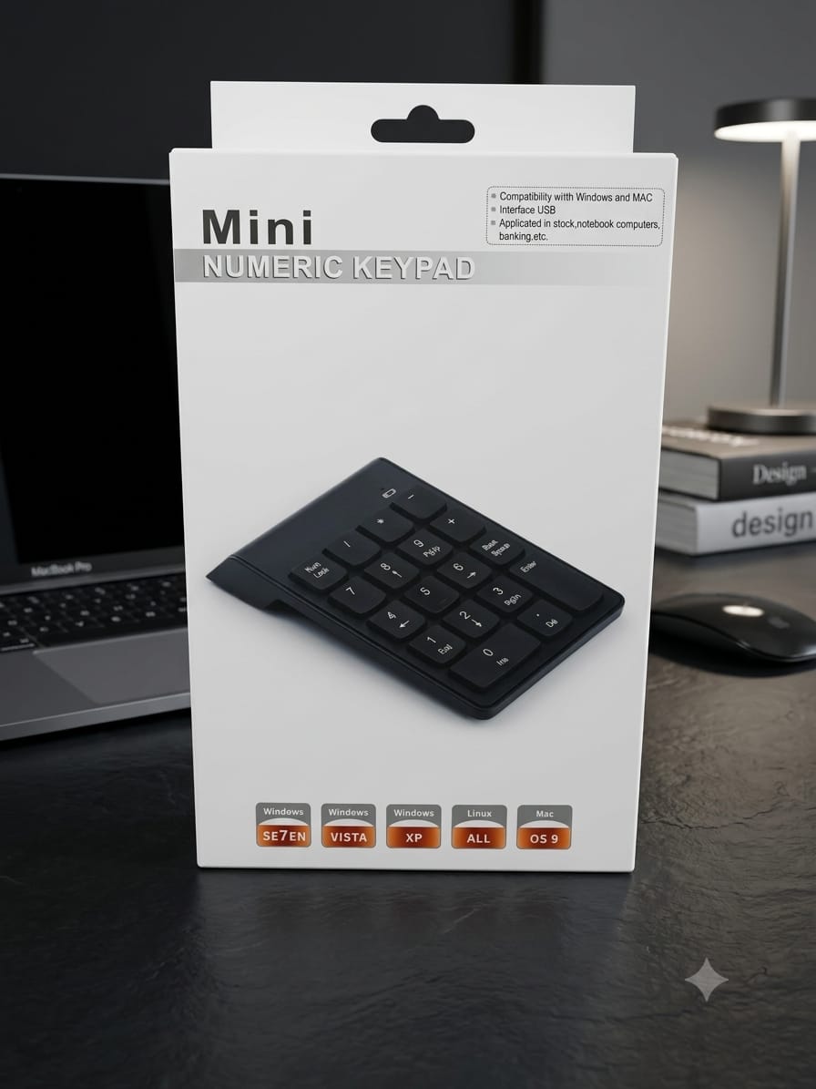 لوحة أرقام خارجية صغيرة (Mini Numeric Keypad) USB