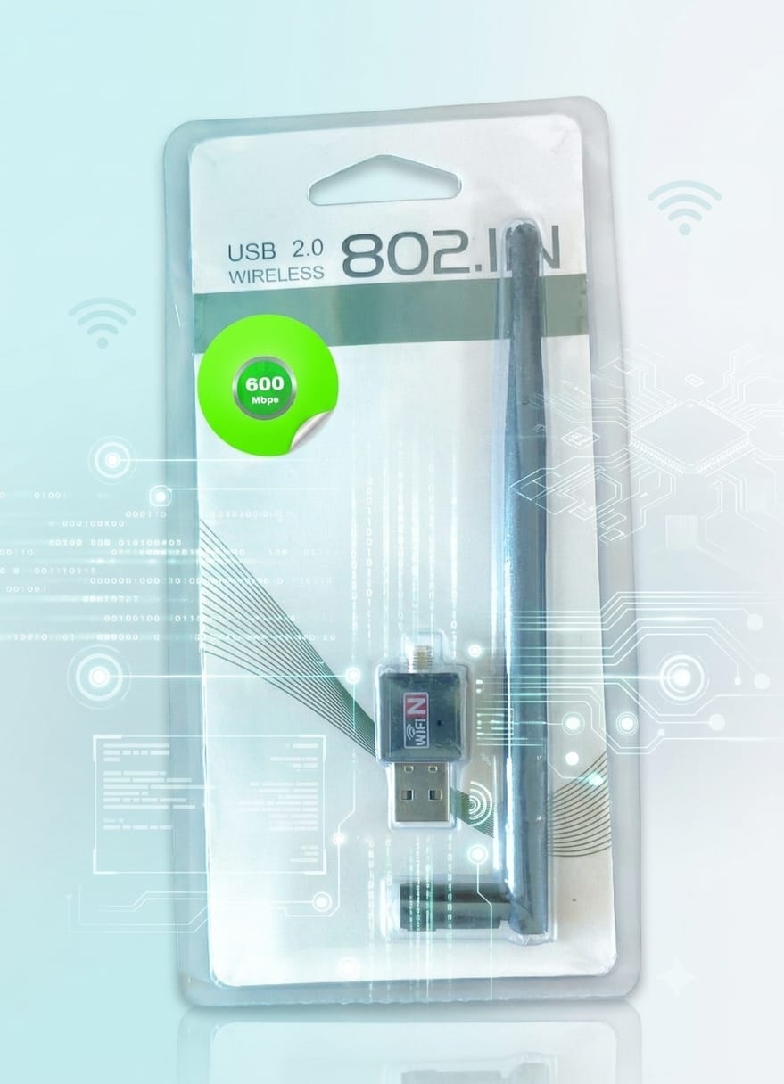 محول واي فاي USB لاسلكي 802.11N بسرعة تصل إلى 600Mbps مع هوائي خارجي