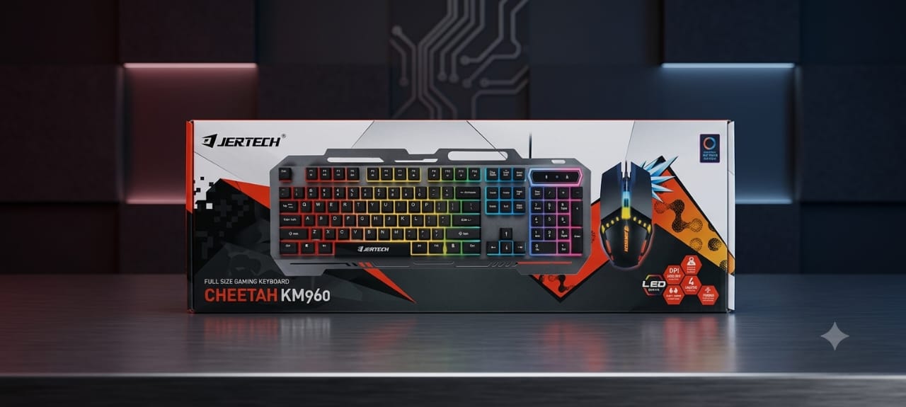 طقم ألعاب Jertech CHEETAH KM960 – كيبورد وماوس RGB سلكي